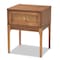 Baxton Studio Ramiel MidCentury Modern Ash Walnut Finished Wood and Rattan 1Drawer Nightstand 215-12425-ZORO - alternate 2